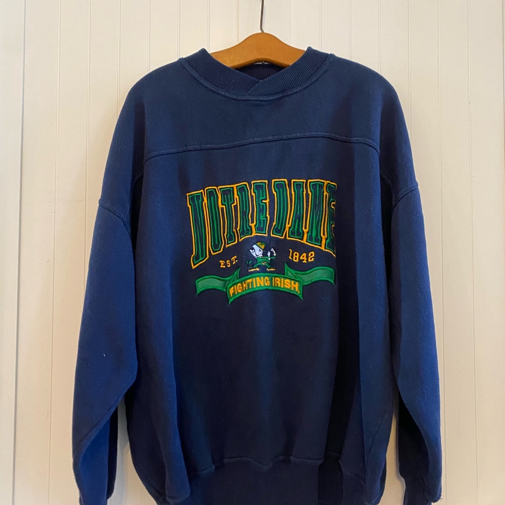 Vintage Notre Dame Fighting Irish Navy Crewneck Sweatshirt